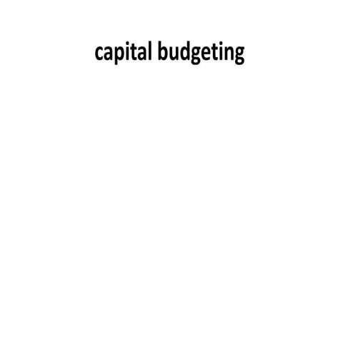 Capital budgeting