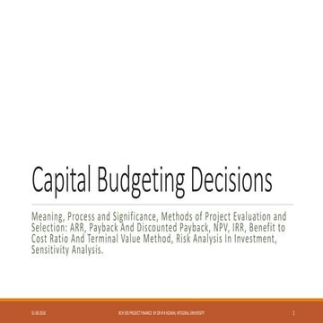 Capital budgeting decisions: