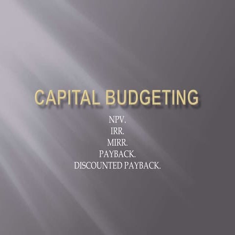 Capital budgeting