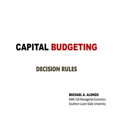 Capital budgeting