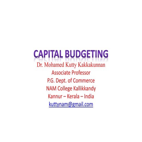 Capital budgeting