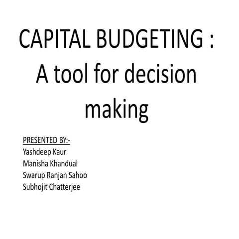 Capital budgeting