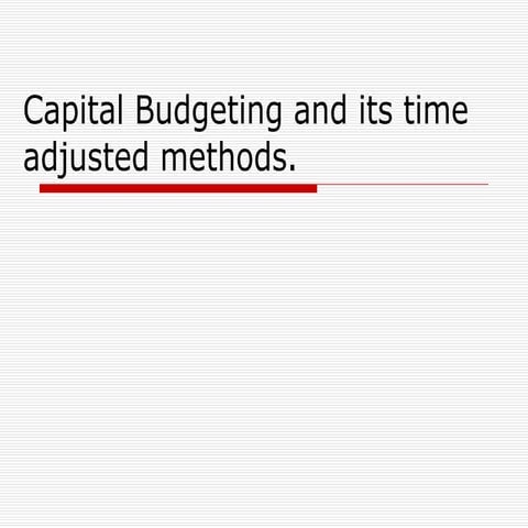 capital budgeting ppt for MBA/BBA Students | PPT