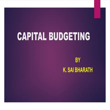 CAPITAL BUDGETING introduction and techniques | PPTX