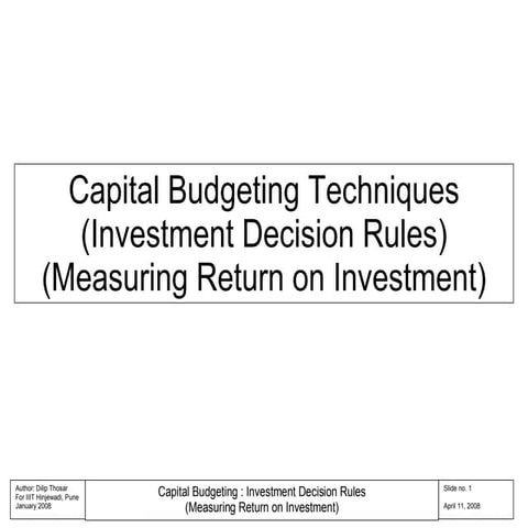 Capital Budgeting Rules 04