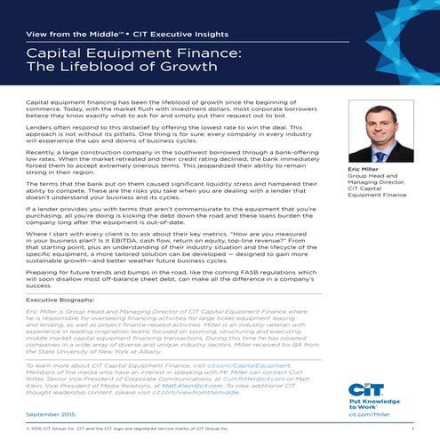 Capital Equipment Finance: The Lifeblood of Growth