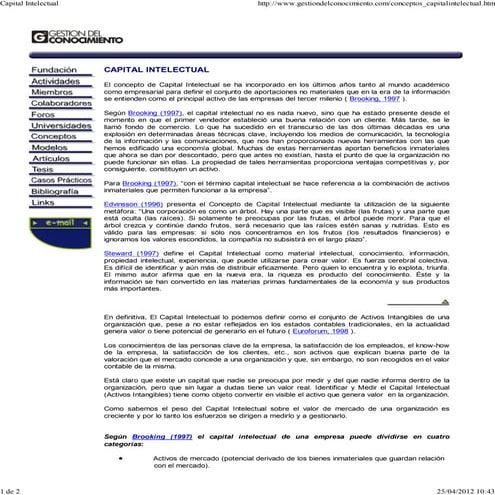 Capital intelectual definciones