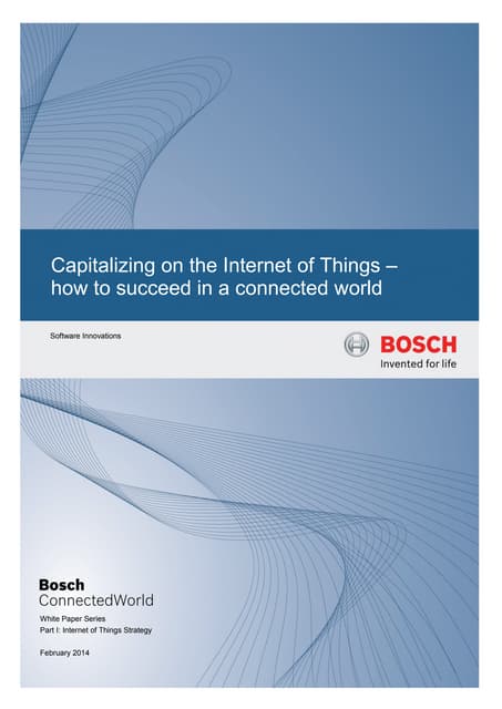 Capitalizing on the Internet of Things
