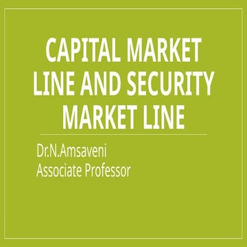 Understanding Capital Market Line and Security Market Line in ...