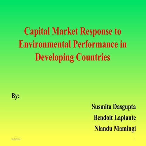 Capital Market Responses to Environmental performance.pptx