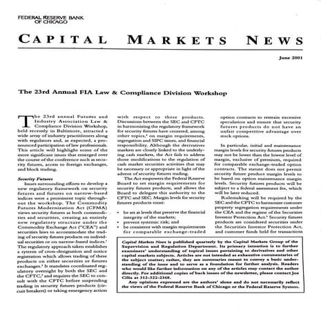 Capital markets news jun2001