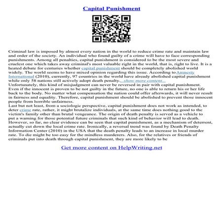 Capital Punishment Essay Topics