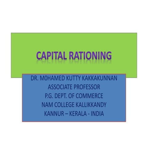 Capital rationing