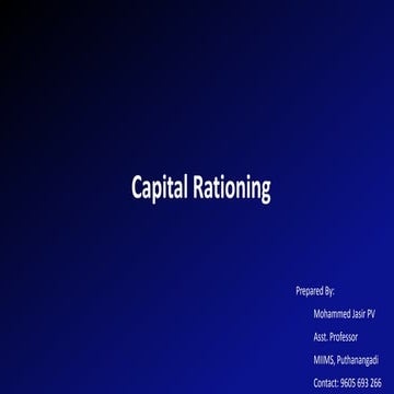 Capital rationing
