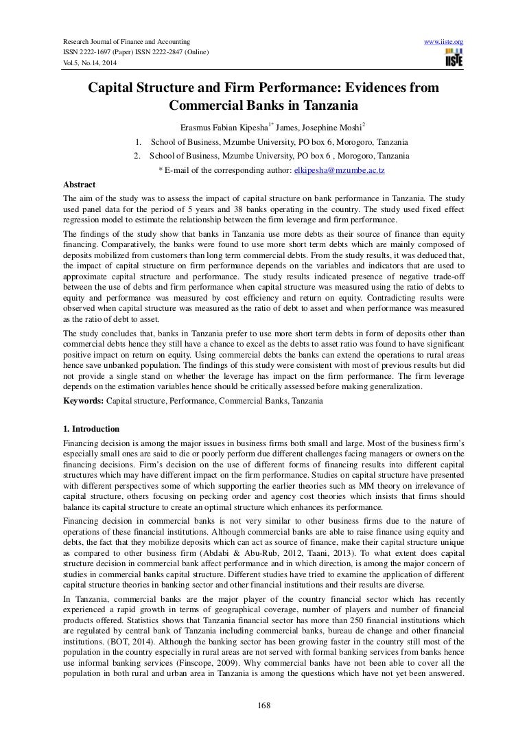 Capital structure firm performance dissertation