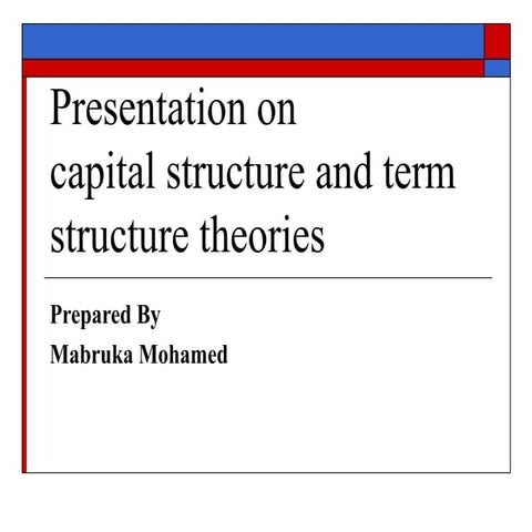 Capital structure and term structure 