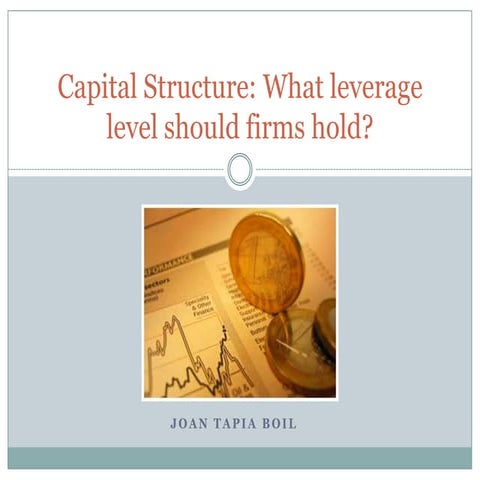 Capital Structure: What leverage level should firms hold?