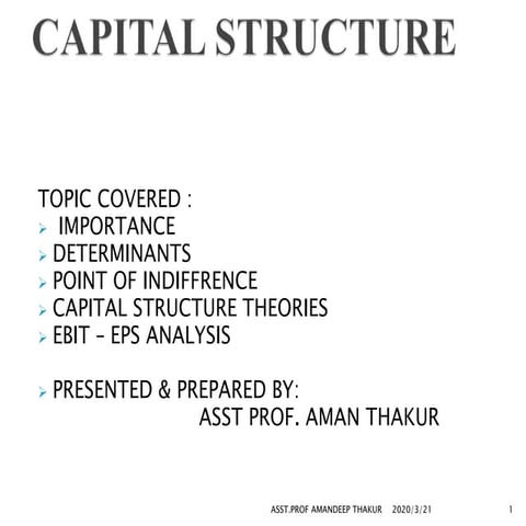 Capital structure theories