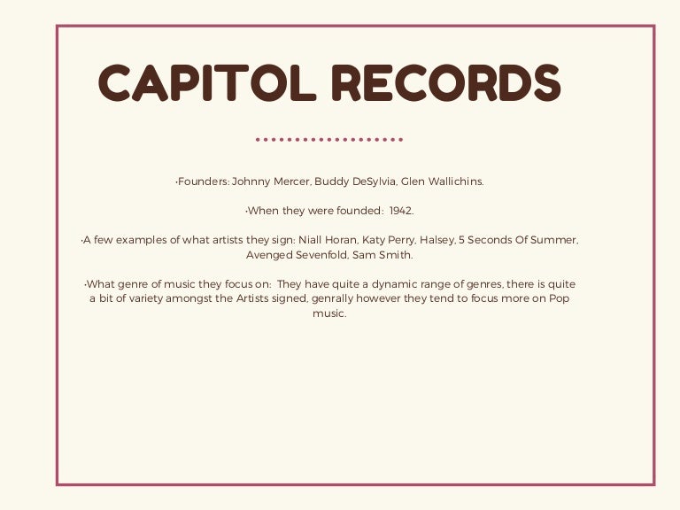 Capitol records (Task 2)