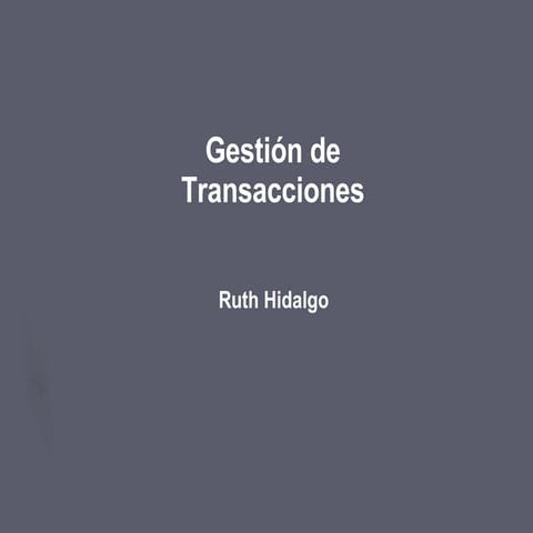 Gestion de transacciones