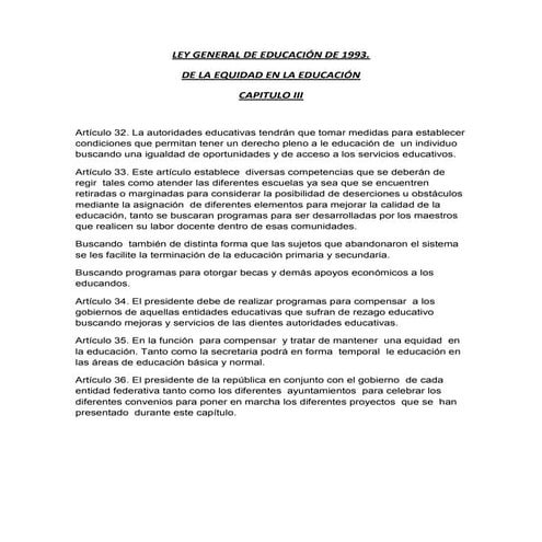 Ley general de la educacion capitulo 4 | DOCX