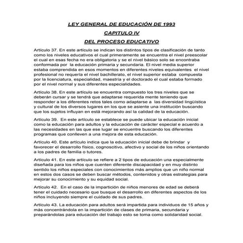 Ley general de educacion cap 6 | DOCX