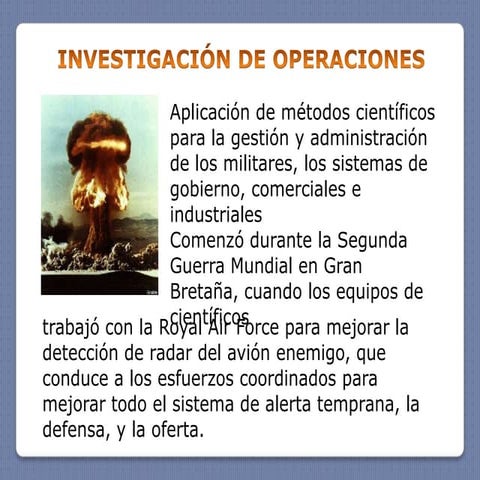 INVESTIGACIÓN DE OPERACIONES