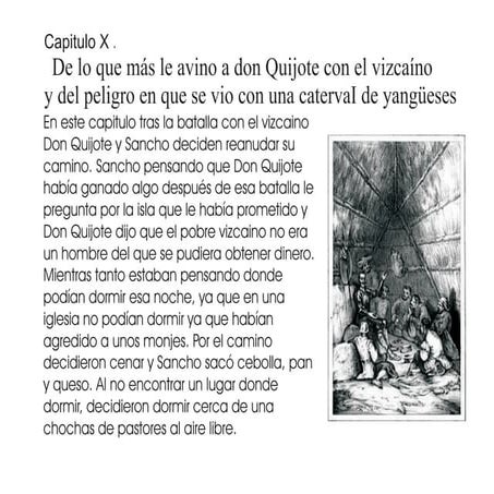 resumen quijote capitulo 10 | PDF
