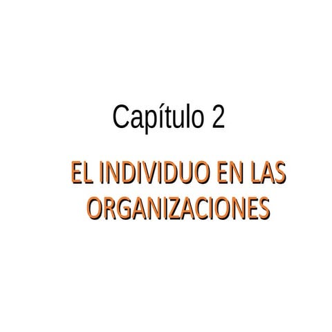 EL INDIVIDUO EN LAS ORGANIZACIONES