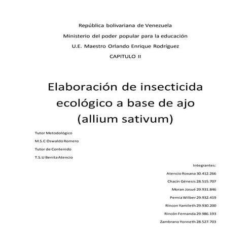 Introducción a los Insectos de Caracas. José Piñango. | PPTX