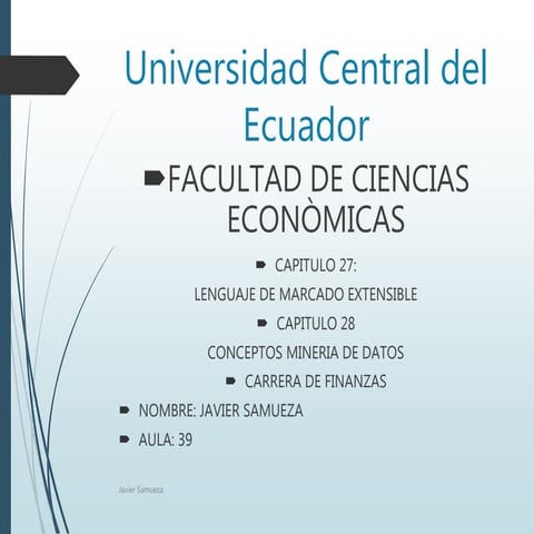 Capitulo 27 (XML: Lenguaje de mercado extendible) y Capítulo 28 (Conceptos de...