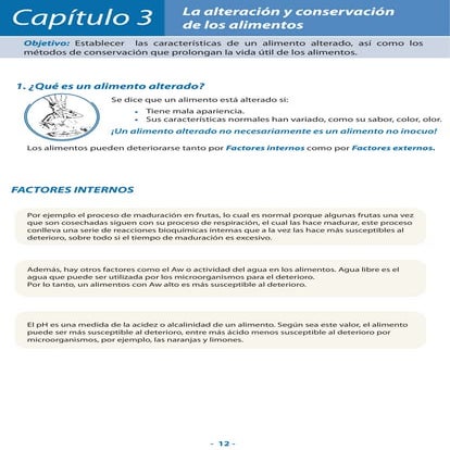 Alteración de los alimentos y tipos de alteración | PDF
