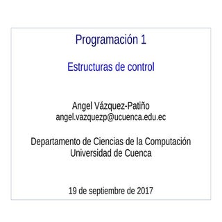 Programación 1: estructuras de control