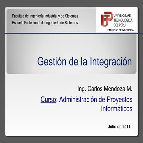 Gestión de la Integración