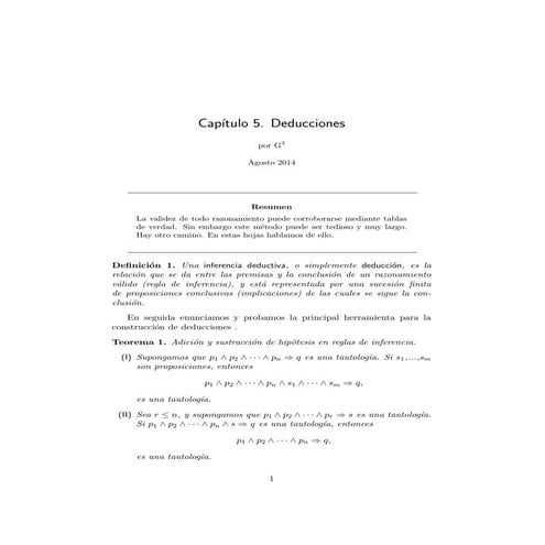 Capitulo5: Deducciones lógicas | PDF