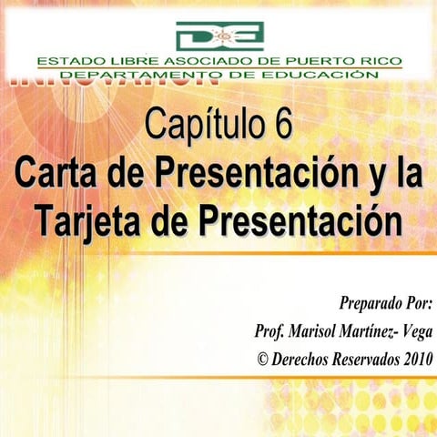Capitulo 6   la carta de presentacion