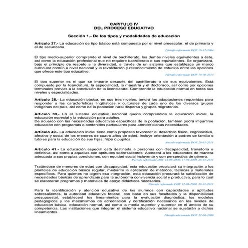 Ley general de la educacion capitulo 4 | DOCX
