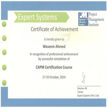 Capm certificate | PDF