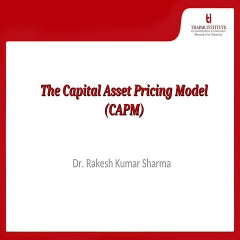 capital assets pricing model, assumptions, implications