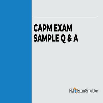 Free CAPM® Exam Sample Question
