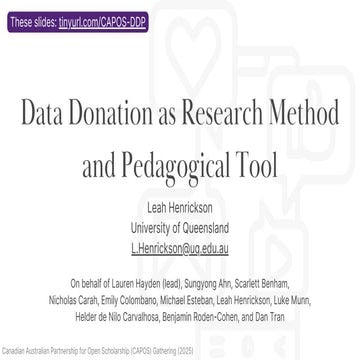 Data Donation as Research Method and Pedagogical Tool