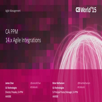 CA PPM14.x Agile Integrations