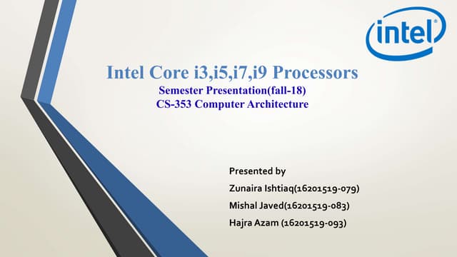 Core i3,i5,i7 and i9 processors