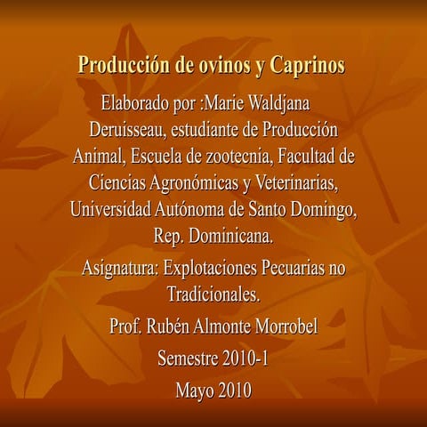 Producción de ovinos 