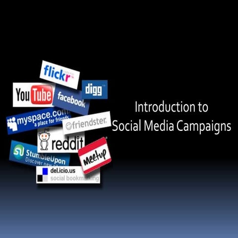 Intro to Social Media, Social Media Tools, Social Media Campaign