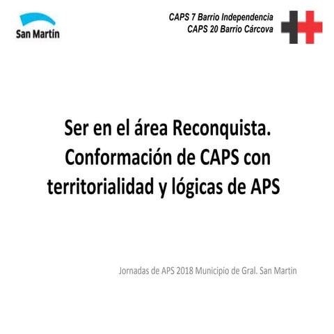 Caps 7 y 20 ser en el Área Reconquista - Conformación de CAPS con territorialidad y lógica de APS