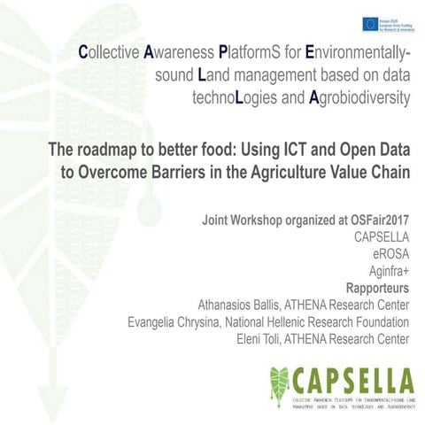 OSFair2017 Workshop overview | The roadmap to better food using ICT and open ...