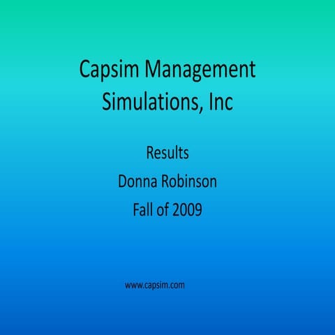 Capsim Management Results