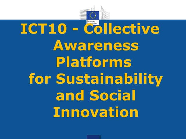 Collective Awareness Platforms for Sustainability and Social Innovation