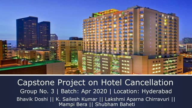 Capstone Project on Hotel Booking Cancellation